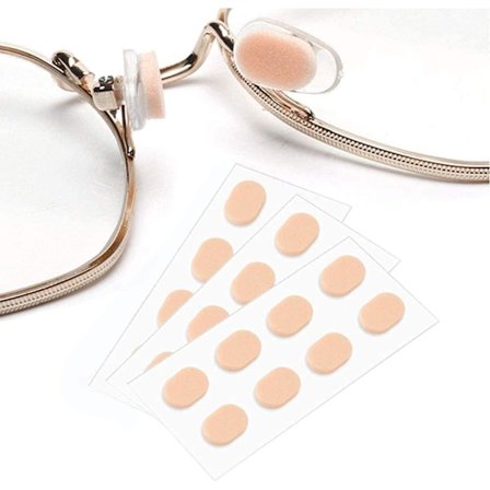 Antiskrid silikone næsepuder til briller - 12 par, 1,5 mm, hudfarvet