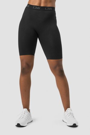 ICANIWILL - Define Seamless Logo Biker Shorts Black - Damer - Træningstøj fra ICIW