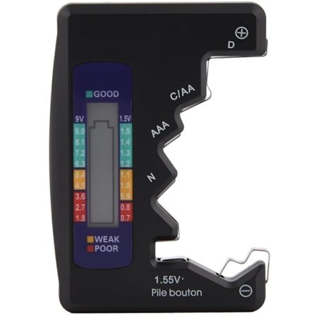 Mini Batteritestare LCD-skärm för D CN 5 7 N LR44 9V 6F22 Batterier Svart Kompatibel med Flera Märken