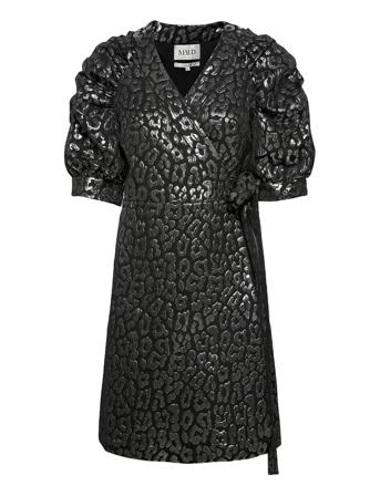 Full Sleeve Mini Wrap Dress Animal Silver MAUD