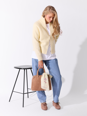 MATCH - Carmela cardigan - Donna - Str. XXL - Dame - Gensere & Cardigans - Gul - 34% Ull,34% Mohair,27% Nylon - resirkulert,5% Elastan