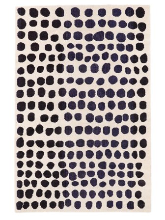 Points Square Tapis - Beige/Bleu Foncé 160X230