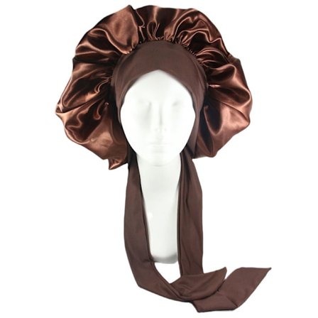 Silke Bonnet til Naturligt Krøllet Hår - Sove Satin Bonnet
