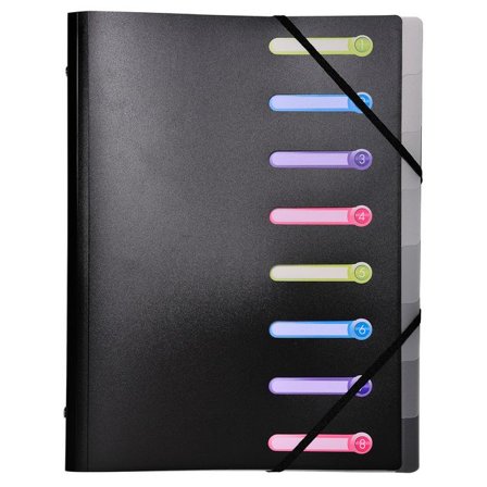 EXACOMPTA Sorteringsmapp PP 8-flik svart - Lyreco - Kontorsmaterial - Mappar och plastfickor - Projektmappar