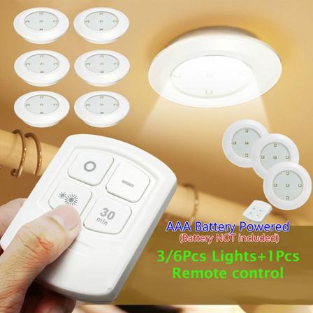 AAA-paristokäyttöinen kaukosäätimen LED-valo kaapin valon alla - Perfet 6Pcs Light with 1Pc Controller