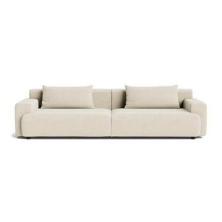 Tramonto 3 personers sofa - Nordic Beige - 280x103x82cm - Komfortabel 3 personers sofa i stof med Massiv Træramme - Perfekt til afslapning og hygge