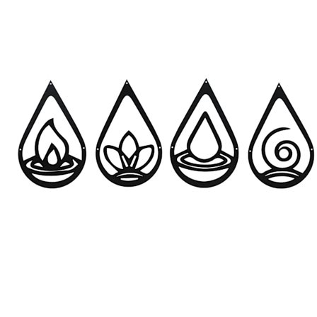 Väggkonst med fyra element, väggdekorationer, heminredning, accentprydnad för vardagsrum, sovrum, café, butik