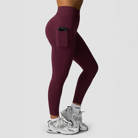 outlet-toej ICANIWILL Define Seamless Pocket Tights, Dark Mahogany - Bodyman.dk