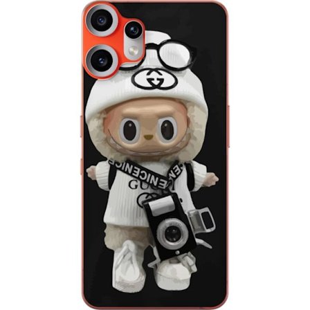 Kompatibel Mobilcover til Nothing Nothing CMF Phone 2 Pro Stilfuld designerfigur med kamera og streetwear, legesyg samlerfigur i trendy urban æstetik