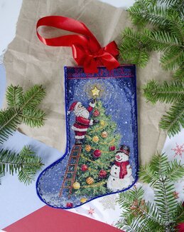 Stickpackung Weihnachtsstrumpf Starte die Feier