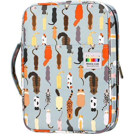 Fargeblyantboks 166 Plasser Blyantboks Oppbevaringsveske Holder for Fargeblyanter og Gelpenner (Katt)