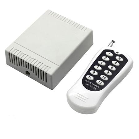 för DC 12V 12 för CH-kanaler RF Trådlös fjärrkontrollswitch Fjärrkontrollsystem Mottagare Sändare 12CH Relä 43