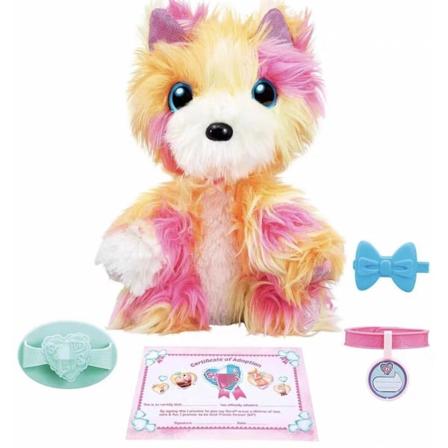 Overraskelse Katt Bad Hund Plysjleke Little Live Pets, vask, stell Redd En Søt Pastell Regnbuefarget Plysj Kjæledyr, leker for barn yellow