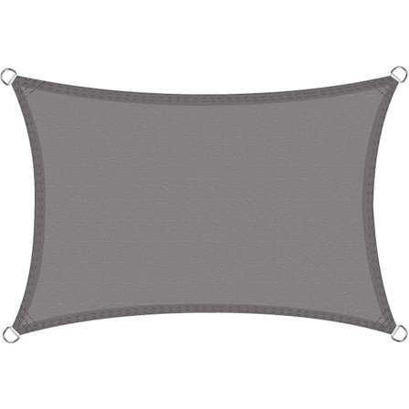 2x3m Rektangulær Vanntett Skygge Seilet, Vanntett Pes Skygge Seilet, 3x2m Rektangulær Skygge Nett, Grafitt Grå 2x3