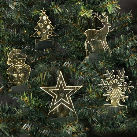 Trådlösa LED-motiv till granen eller fönstret - inkl. fjärrkontroll