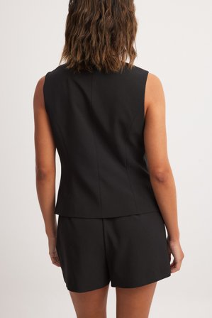 NA-KD High Neck Tie Detail Vest - Bluser - Sort - EU 34