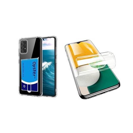 Samsung Galaxy A13 4g - Skal Med Kortfack & Mjukt Skärmskydd Transparent