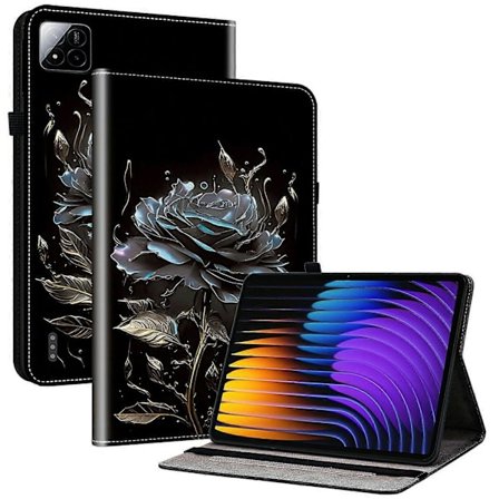 För Xiaomi Pad 7 Pro/Pad 7 Läderfodral Mönstertryckt Ställ Tablet Skydd med Kortfack