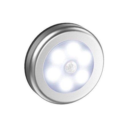 6 st kreativa rörelsesensor nattljus korridor skåp trapp nattljus silver vitt ljus ingen batteri