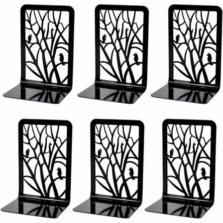 Bokstøtter, bokstøtter, bokstøtter, 3 par kraftige sklisikre metallbokstøtter