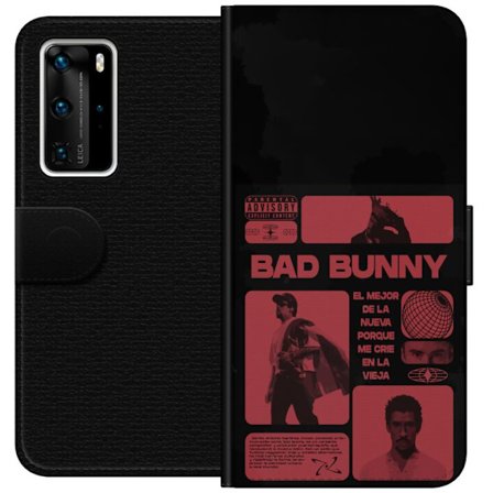 Kompatibelt Lommeboketui til Huawei P40 Pro Bad Bunny NFL-inspirert skjoldlogo med amerikansk fotball og stjerner