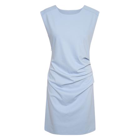 Kaffe Round-Neck Kjole Blå, Dame