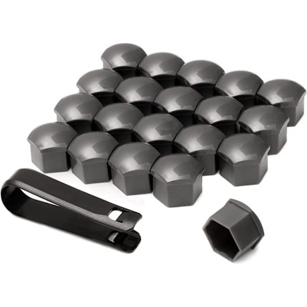 20 st 19 mm hjulmutterskydd, hjulbultmutterskydd, hexagonala däckmutterskydd (grå) Grå Grå