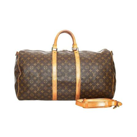 Louis Vuitton Vintage Pre-owned Monogram Keepall Bandouliere 55 Brun, Dame Vintage Tasker, Størrelse: ONE Size