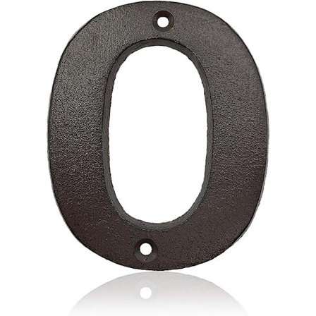 Støpejernshusnumre - 4,9 tommer høye husnummer/postkassenummer, nummer 0