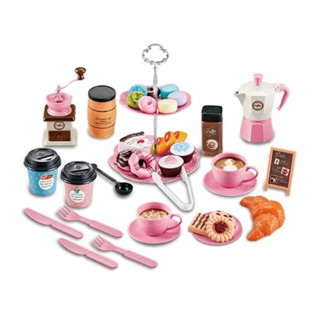 Simulering Dockhus Tillbehör Bakverk Afternoon Tea Leksak Låtsas Lek Set Dessert Tårta Cupcake Low Tea Tillbehör