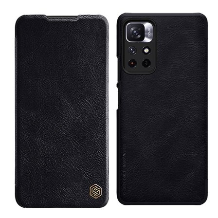 Nillkin Qin Flip Case til Xiaomi Redmi Note 11T/11S/11 5G & Poco M4 Pro 5G - Sort