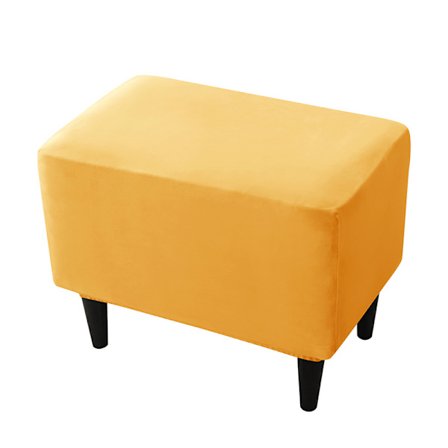 Ottoman Trekk Rektangulær Pouf Trekk, Ensfarget Tykk Fløyel F