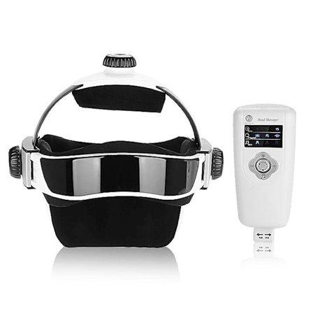 Elektrisk oppvarmet hodemassasjeapparat med lufttrykk, vibrasjons-hjelm for avslapning av hjernen, helsepleie, musikk-massasjehatt