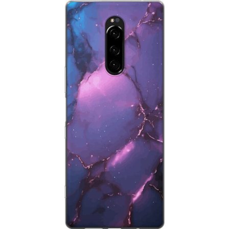 Kompatibelt Mobildeksel til Sony Xperia 1 Lila marmormönster