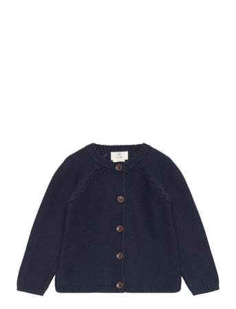 Classic Baby Cotton Cable Cardigan Tops Knitwear Cardigans Navy Copenhagen Colors