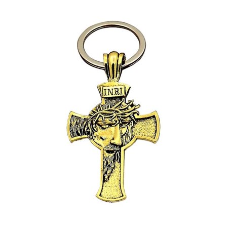 Kors Nøkkelring, Jesus Kristus Krone Torner Frelser Kors, Jesus Hode Menn Henger -