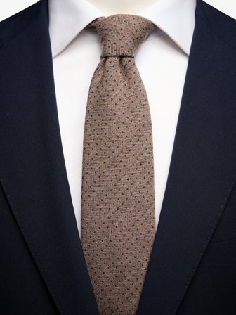 John Henric Men's Braune Krawatte Gepunktet Size 7,5