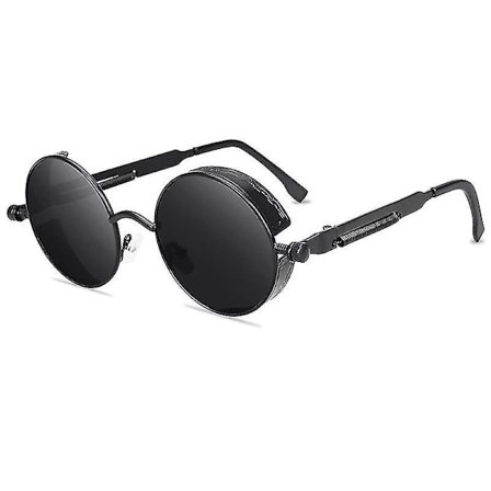 Adults Steampunk Cyberpunk Round Sunglasses Vintage Retro Circle Glasses