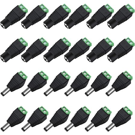 DC Strøm Han/Hun Stik Balun Adapter 12V Jack Stikadaptere Brugt til Videomonitor CCTV Kamera Kabel LED Strip Lys 2.1 x 5.5mm