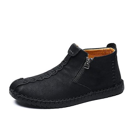 Läder- Casual Zipper Öppning Medium, Loafers Sneakers