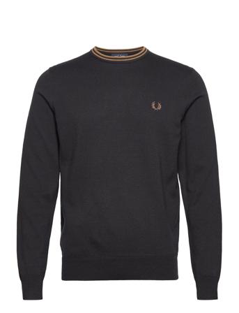 Classic C/N Jumper Strikkegenser M. Rund Krage Svart Fred Perry*Betinget Tilbud
