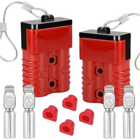 2-pack 175A Batteri Snabbkopplingskontakter och Anslutningar 1/0-4 Gauge Batteri Snabbkoppling för Vinsch, Släpvagn