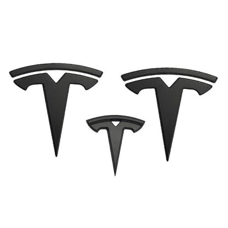 3x Matt Svart T Logo Hette Bagasje Ratt Merke for Tesla Model Y