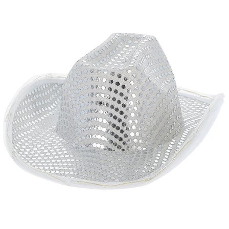 LED Cowgirl Hat Sølv