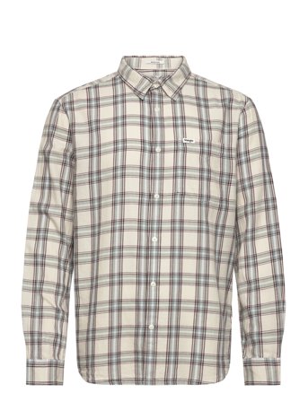 1 Pocket Shirt Skjorte Uformell Creme Wrangler*Betinget Tilbud