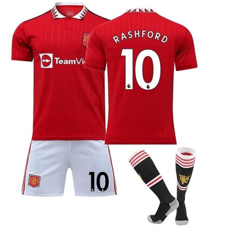 22-23 Manchester United Fotbollströja Kit Vuxen Fotbollströja Vuxen Barn RASHFORD 10 Barn 26(140-150)
