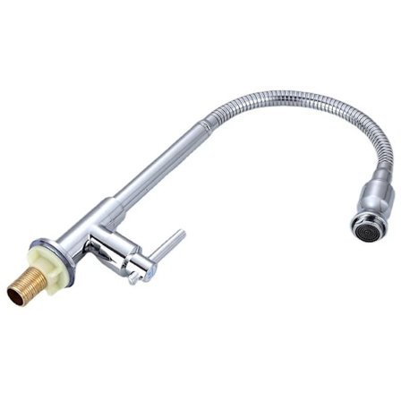 /EA/Utekökskran 360° Roterbar Enhåls Enkelgrepps Kökskran Kallvatten Tvätt Grönsakskran