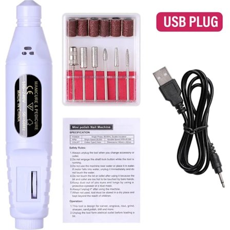 Xerolax Elektrisk Manikyr- och Pedikyrset, Elektrisk Nagelfil, Professionellt Pedikyrset, 10 i 1, Nagelborr, Elektrisk Nagelborr, Fötter, Händer