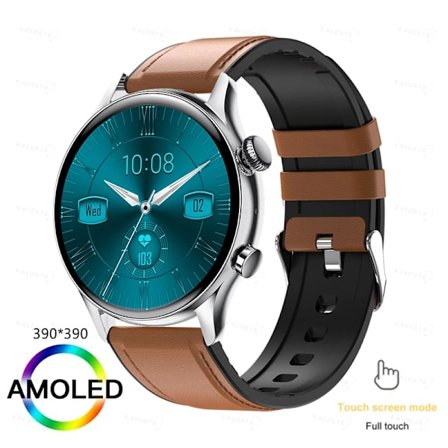 KAVSUMI Smartwatch AMOLED HD-skärm Always On Display Damklockor Bluetooth-samtal IP68 Vattentät Sport Fitness Smartwatch för män