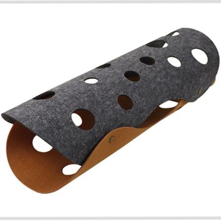 Filt Kattetunnel Slidstærk Interaktiv Sammenklappelig Universal Kattetunnel Rør Legetøj til Katte Mørkegrå og Brun